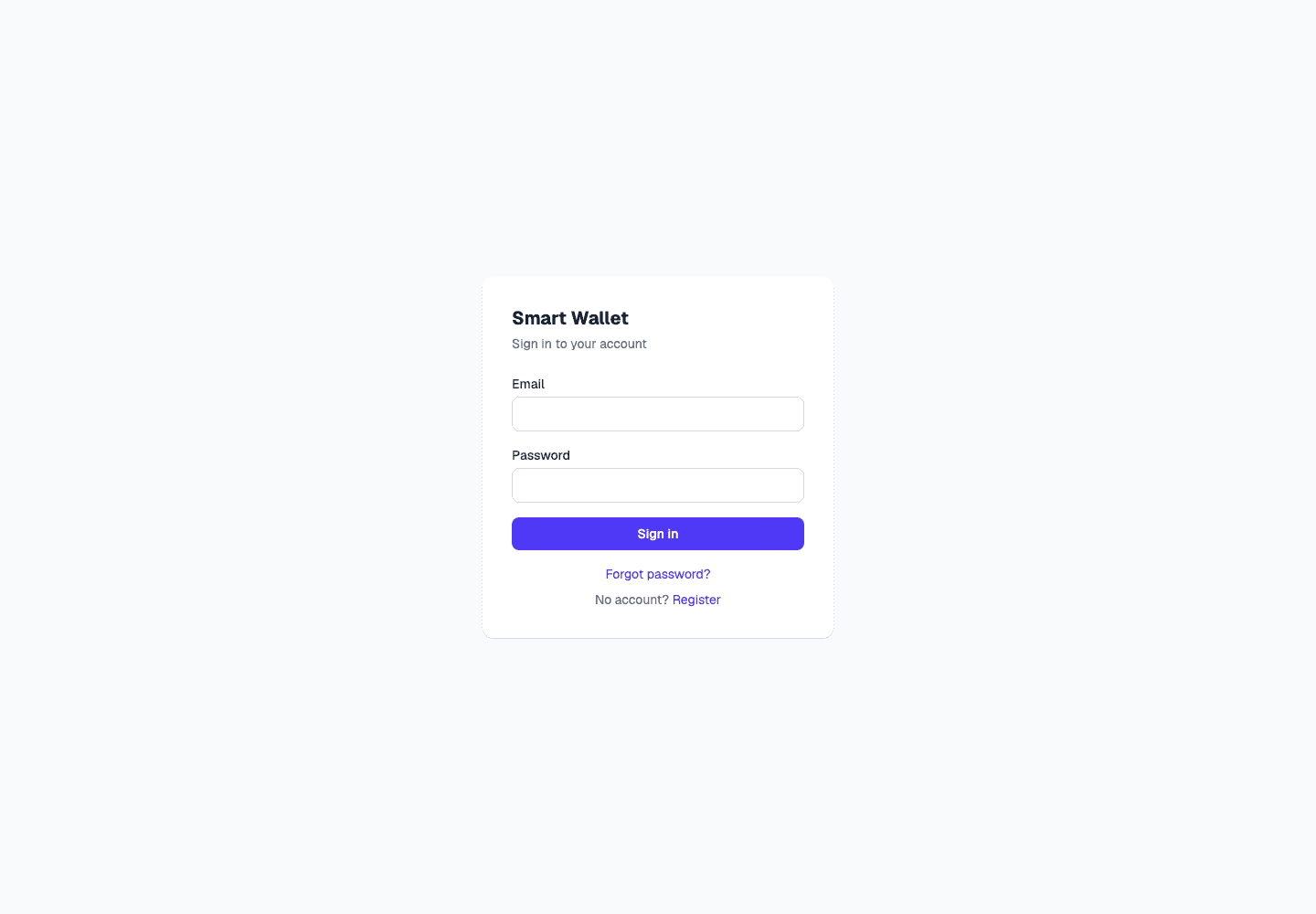 Smart Digital Wallet login real capture